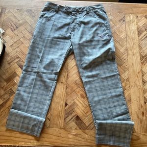 PUMA Grey Blue Purple Cat Plaid DRYCELL Straight Fit Golf Pants Men 32x32